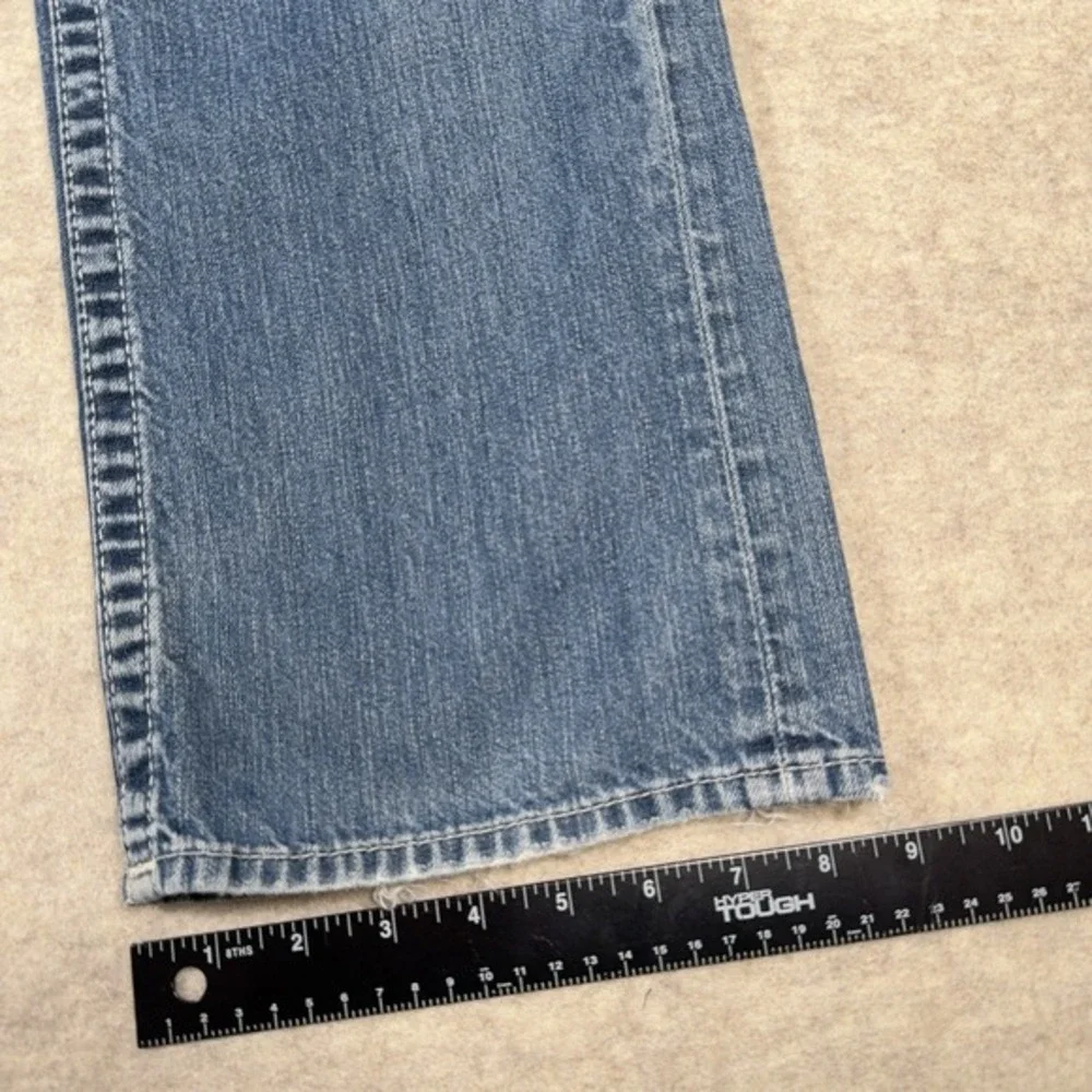 True Religion Straight Leg Jeans Flaps Blue‎ Distressed Mens 33x31 Denim *Read*